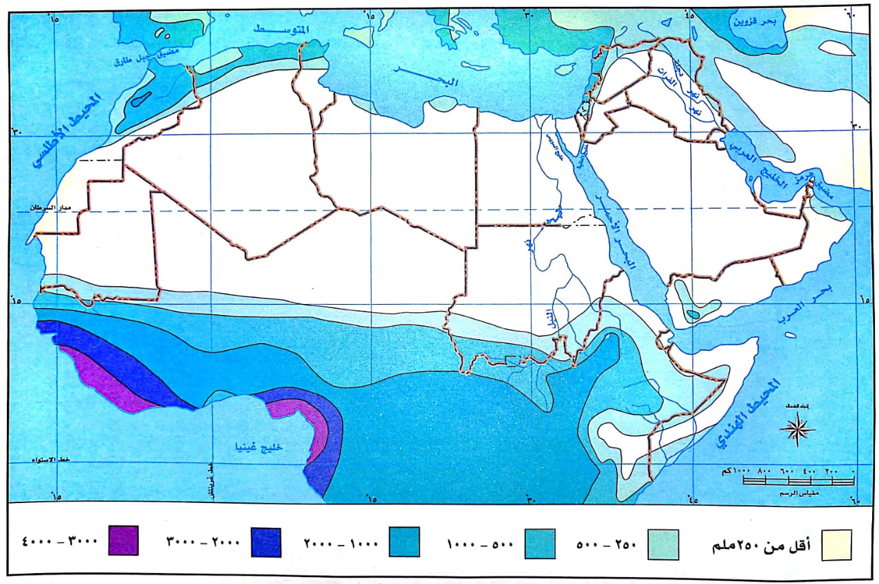 توزيع الأمطار في الوطن العربي توزيع الأمطار في الوطن العربي